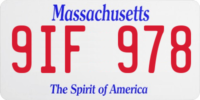MA license plate 9IF978