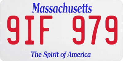 MA license plate 9IF979