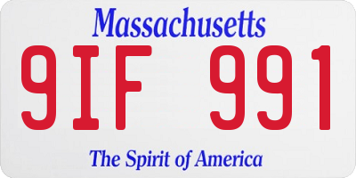 MA license plate 9IF991