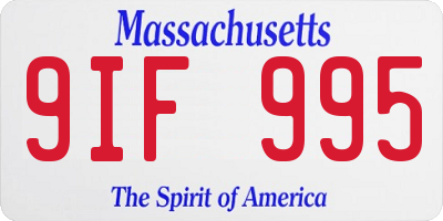 MA license plate 9IF995