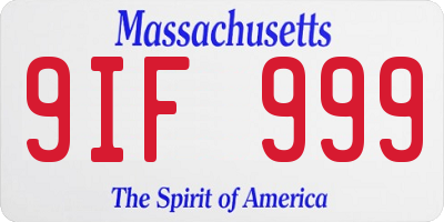 MA license plate 9IF999