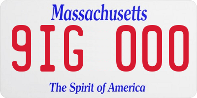 MA license plate 9IG000