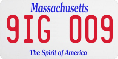 MA license plate 9IG009