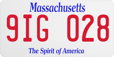MA license plate 9IG028