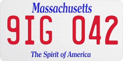 MA license plate 9IG042