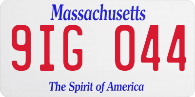 MA license plate 9IG044