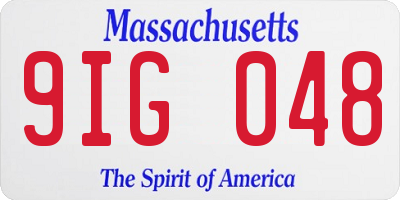 MA license plate 9IG048