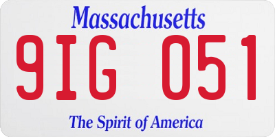 MA license plate 9IG051