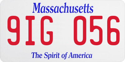 MA license plate 9IG056