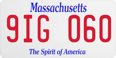 MA license plate 9IG060