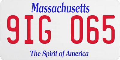 MA license plate 9IG065