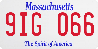 MA license plate 9IG066