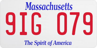 MA license plate 9IG079