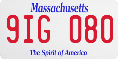 MA license plate 9IG080