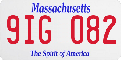MA license plate 9IG082