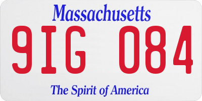 MA license plate 9IG084
