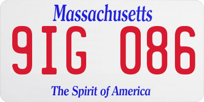 MA license plate 9IG086
