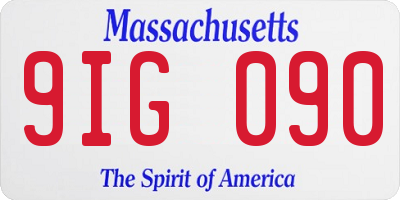 MA license plate 9IG090
