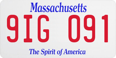 MA license plate 9IG091