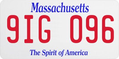 MA license plate 9IG096