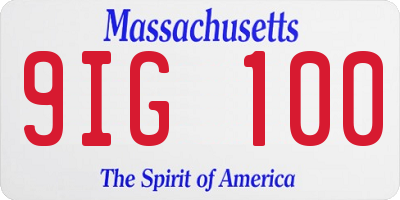 MA license plate 9IG100