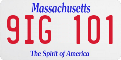 MA license plate 9IG101