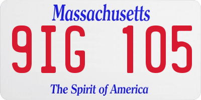 MA license plate 9IG105