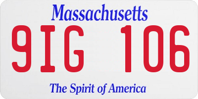 MA license plate 9IG106