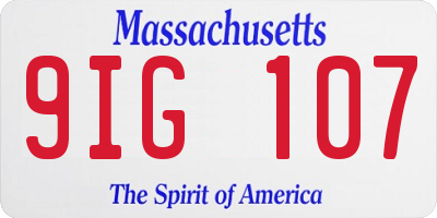 MA license plate 9IG107