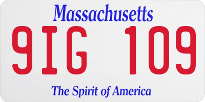 MA license plate 9IG109