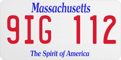 MA license plate 9IG112
