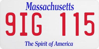 MA license plate 9IG115