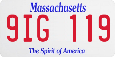 MA license plate 9IG119