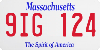 MA license plate 9IG124