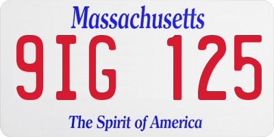 MA license plate 9IG125