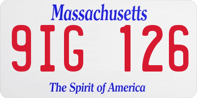 MA license plate 9IG126