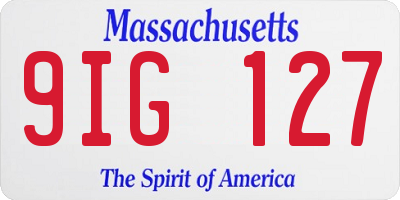 MA license plate 9IG127