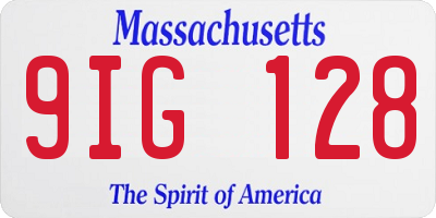 MA license plate 9IG128