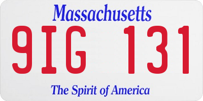 MA license plate 9IG131