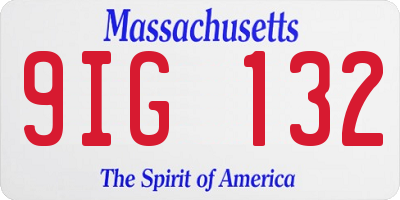 MA license plate 9IG132