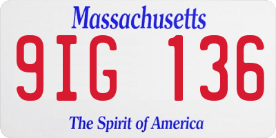 MA license plate 9IG136