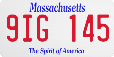 MA license plate 9IG145