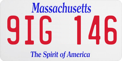 MA license plate 9IG146