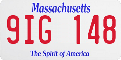 MA license plate 9IG148