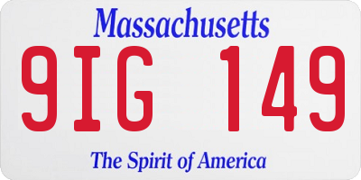 MA license plate 9IG149