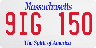 MA license plate 9IG150