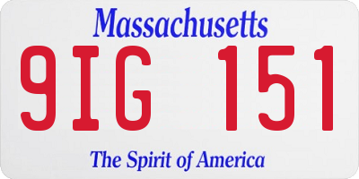 MA license plate 9IG151