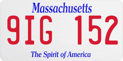 MA license plate 9IG152