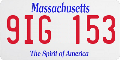 MA license plate 9IG153