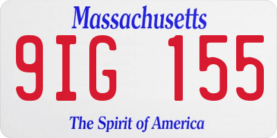 MA license plate 9IG155